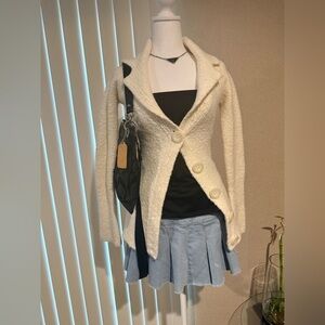 Moda International Cream Buttoned Jacket